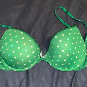 Green Polka Dot Bra